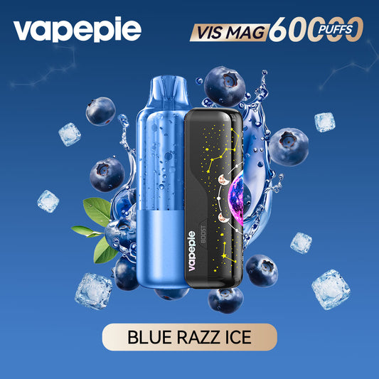 BLUE RAZZ ICE-VIS MAG 60000 PUFFS+Pod combo pack